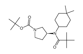 (3S)-1-Boc-3-[(4,4-dimethylcyclohexyl)(2,2-dimethylpropanoyl)amino]pyrrolidine Structure