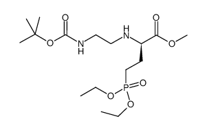 (2R)-2-[2-(tert-butoxycarbonylamino)ethyl]amino-4-(diethoxyphosphoryl)butyric acid methyl ester Structure