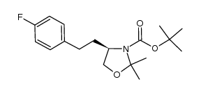 (R)-4-[2-(4-fluorophenyl)ethyl]-2,2-dimethyloxazolidine-3-carboxylic acid tert-butyl ester Structure