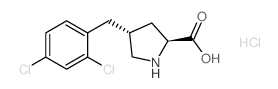 (2S,4R)-4-(2,4-DICHLOROBENZYL)PYRROLIDINE-2-CARBOXYLIC ACID HYDROCHLORIDE结构式