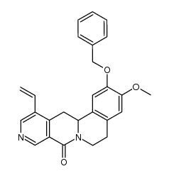 2-benzyloxy-12-ethenyl-5,6,13,14-tetrahydro-3-methoxy-8H-isoquino<2,1-b><2,7>naphthyridin-8-one Structure