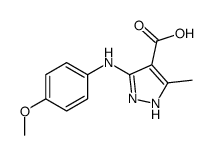 3-(4-methoxyanilino)-5-methyl-1H-pyrazole-4-carboxylic acid Structure