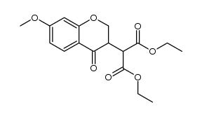 diethyl (3,4-dihydro-7-methoxy-4-oxo-2H-1-benzopyran-3-yl)malonate结构式