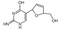 2-amino-5-[(2R,5S)-5-(hydroxymethyl)-2,5-dihydrofuran-2-yl]-1H-pyrimidin-6-one结构式