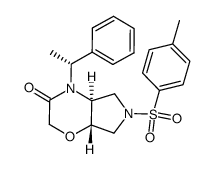 (4aS,7aS)-4-((R)-1-phenylethyl)-6-tosylhexahydropyrrolo[3,4-b][1,4]oxazin-3(2H)-one Structure