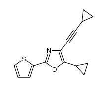 2-(thien-2-yl)-4-cyclopropylethynyl-5-cyclopropyloxazole结构式