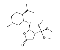 4(R)5(R)-4-(trismethylthiomethyl)-5-(l-menthyloxy)-butyrolactone结构式