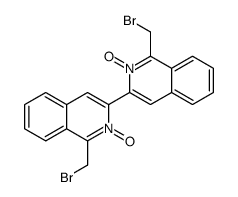 1-(bromomethyl)-3-[1-(bromomethyl)-2-oxidoisoquinolin-3-ylidene]isoquinolin-2-ium 2-oxide Structure