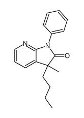3-Butyl-3-methyl-1-phenyl-1,3-dihydro-pyrrolo[2,3-b]pyridin-2-one结构式