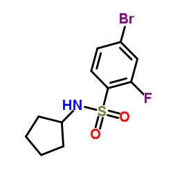 4-Bromo-N-cyclopentyl-2-fluorobenzenesulfonamide结构式