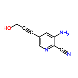 3-Amino-5-(3-hydroxy-1-propyn-1-yl)-2-pyridinecarbonitrile结构式