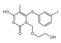 1-(2-hydroxyethoxymethyl)-6-(3-iodophenyl)sulfanyl-5-methylpyrimidine-2,4-dione Structure