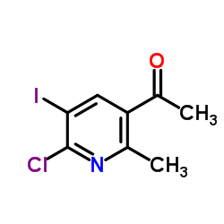 1-(6-Chloro-5-iodo-2-methylpyridin-3-yl)ethan-1-one结构式
