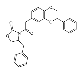 4-benzyl-3-[2-(4-methoxy-3-phenylmethoxyphenyl)acetyl]-1,3-oxazolidin-2-one Structure