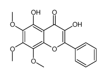 3,5-Dihydroxy-6,7,8-trimethoxy-2-phenyl-4H-1-benzopyran-4-one Structure