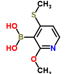 2-Methoxy-4-(methylthio)pyridine-3-boronic acid structure