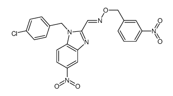 1-((4-Chlorophenyl)methyl)-5-nitro-1H-benzimidazole-2-carboxaldehyde,O-((3-nitrophenyl)methyl)oxime结构式