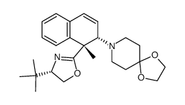 8-((1R,2S)-1-((S)-4-(tert-butyl)-4,5-dihydrooxazol-2-yl)-1-methyl-1,2-dihydronaphthalen-2-yl)-1,4-dioxa-8-azaspiro[4.5]decane Structure