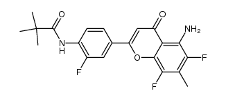 5-amino-6,8-difluoro-2-(3-fluoro-4-pivaloylaminophenyl)-7-methyl-4H-1-benzopyran-4-one结构式