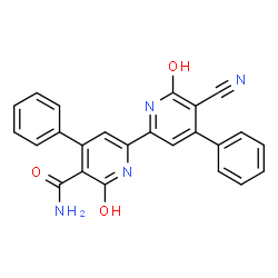 5'-Cyano-1,1',6,6'-tetrahydro-6,6'-dioxo-4,4'-diphenyl-2,2'-bipyridine-5-carboxamide Structure