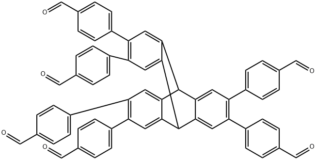 4,4',4'',4''',4'''',4'''''-(9,10-dihydro-9,10-[1,2]benzenoanthracene-2,3,6,7,14,15-hexayl)hexabenzaldehyde Structure