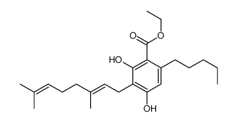 2,4-Dihydroxy-3-[(E)-3,7-dimethyl-2,6-octadienyl]-6-pentylbenzoic acid ethyl ester Structure