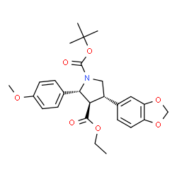 (4R,5S,6S)-2-tert-butyl 4-ethyl 5-(benzo[d][1,3]dioxol-5-yl)-3-(4-methoxyphenyl)-6-methylmorpholine-2,4-dicarboxylate结构式