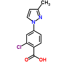 2-CHLORO-4-(3-METHYL-1H-PYRAZOL-1-YL)-BENZENECARBOXYLIC ACID structure