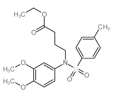 Butanoic acid,4-[(3,4-dimethoxyphenyl)[(4-methylphenyl)sulfonyl]amino]-, ethyl ester结构式