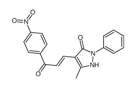 5-methyl-4-[(E)-3-(4-nitrophenyl)-3-oxoprop-1-enyl]-2-phenyl-1H-pyrazol-3-one Structure