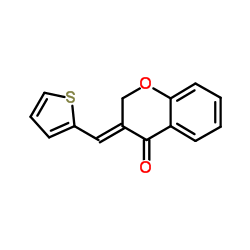 3-[(E)-2-THIENYLMETHYLIDENE]-2,3-DIHYDRO-4H-CHROMEN-4-ONE结构式