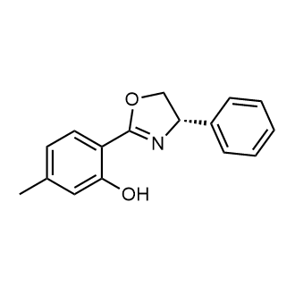 2-[(4S)-4,5-二氢-4-苯基-2-噁唑基]-5-甲基苯酚结构式