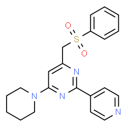 4-[(PHENYLSULFONYL)METHYL]-6-PIPERIDINO-2-(4-PYRIDINYL)PYRIMIDINE structure