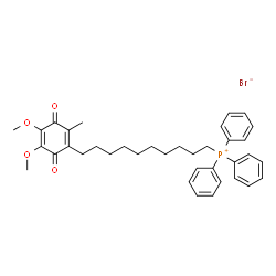 Phosphonium, 10-(4,5-dimethoxy-2-methyl-3,6-dioxo-1,4-cyclohexadien-1-yl)decyltriphenyl-, bromide Structure