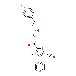N-(([(4-CHLOROBENZYL)OXY]IMINO)METHYL)-5-CYANO-3-METHYL-4-PHENYL-2-THIOPHENECARBOXAMIDE结构式