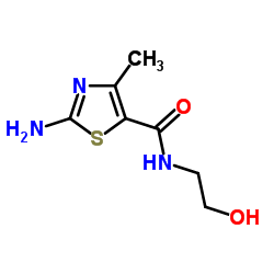 2-Amino-N-(2-hydroxyethyl)-4-methyl-1,3-thiazole-5-carboxamide结构式