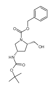 tert-butyl (3S,5S)-1-((benzyloxy)carbonyl)-5-(hydroxymethyl)pyrrolidin-3-ylcarbamate Structure