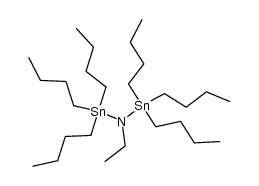 1,1,1-tributyl-N-ethyl-N-(tributylstannyl)stannanamine结构式