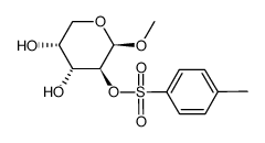 methyl-[O2-(toluene-4-sulfonyl)-β-D-arabinopyranoside]结构式