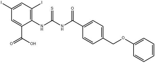 3,5-diiodo-2-[[[[4-(phenoxymethyl)benzoyl]amino]thioxomethyl]amino]-benzoic acid结构式