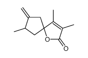 1-Oxaspiro[4.4]non-3-en-2-one,3,4,7-trimethyl-8-methylene-(9CI) structure