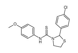 3-Thiazolidinecarbothioamide,2-(4-chlorophenyl)-N-(4-methoxyphenyl)-(9CI)结构式