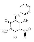 6-anilino-1,3-dimethyl-5-nitro-pyrimidine-2,4-dione结构式