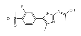 N-[5-(3-fluoro-4-methylsulfonylphenyl)-4-methyl-1,3-thiazol-2-yl]acetamide Structure