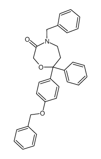4-benzyl-7-(4-benzyloxy-phenyl)-7-phenyl-[1,4]oxazepan-3-one Structure