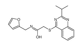 Acetamide, N-(2-furanylmethyl)-2-[[2-(1-methylethyl)-4-quinazolinyl]thio]- (9CI)结构式
