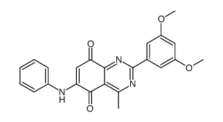 6-anilino-2-(3,5-dimethoxy-phenyl)-4-methyl-quinazoline-5,8-dione结构式