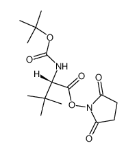 2-tert-butoxycarbonylamino-3,3-dimethylbutyric acid 2,5-dioxopyrrolidin-1-yl ester结构式