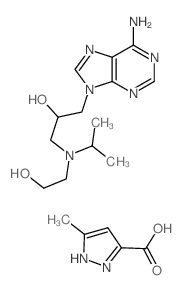 1-(6-aminopurin-9-yl)-3-(2-hydroxyethyl-propan-2-yl-amino)propan-2-ol; 5-methyl-1H-pyrazole-3-carboxylic acid picture