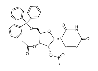 2',3'-di-O-acetyl-5'-(triphenylmethyl)uridine Structure